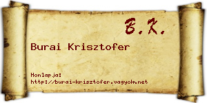 Burai Krisztofer névjegykártya