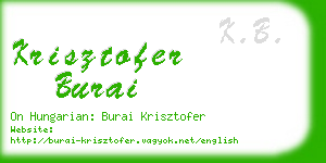 krisztofer burai business card